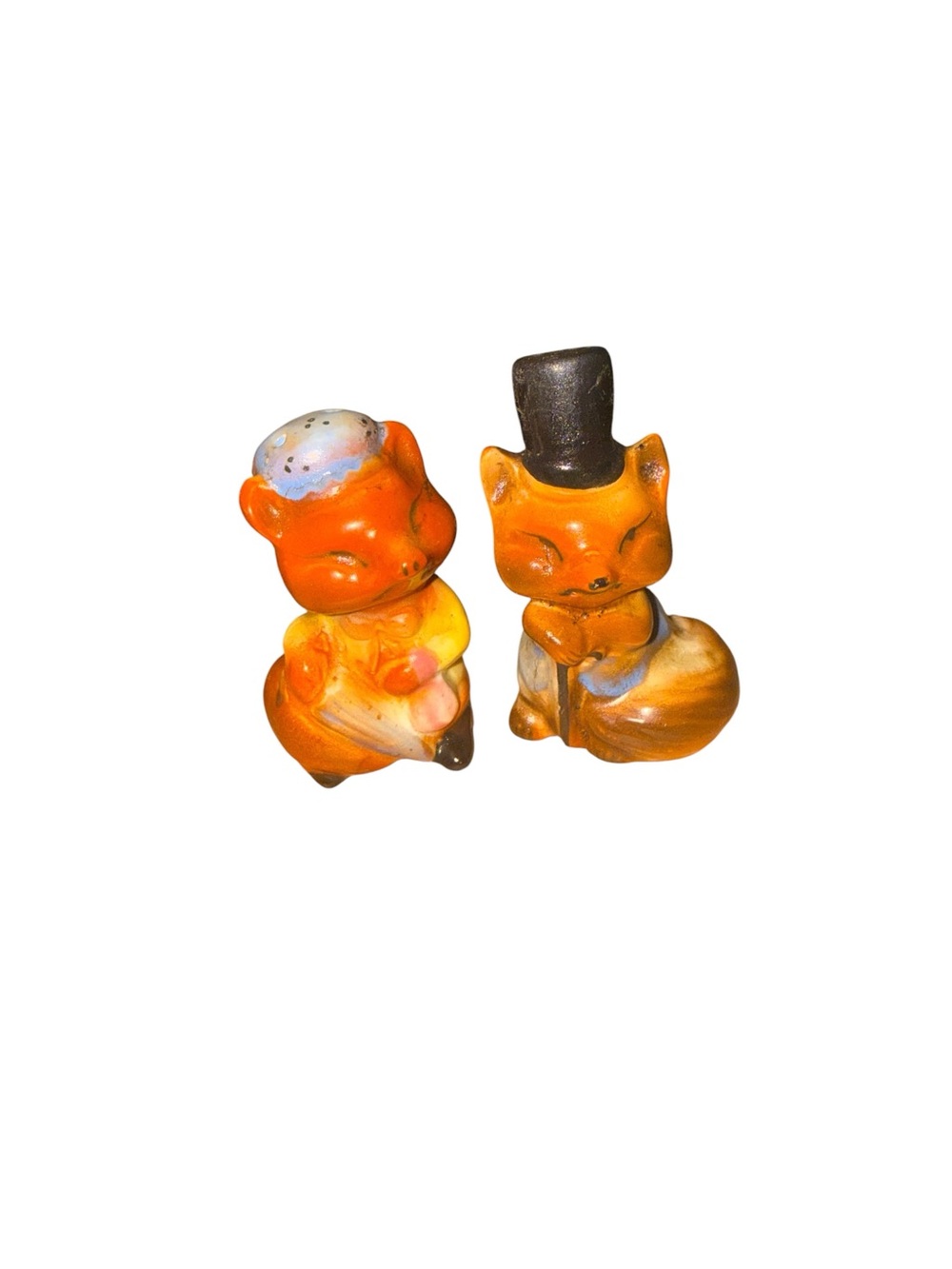Vintage fox salt and pepper shakers